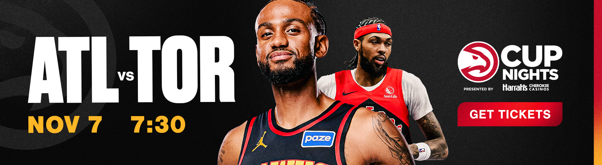 Hawks vs. Raptors on November 7