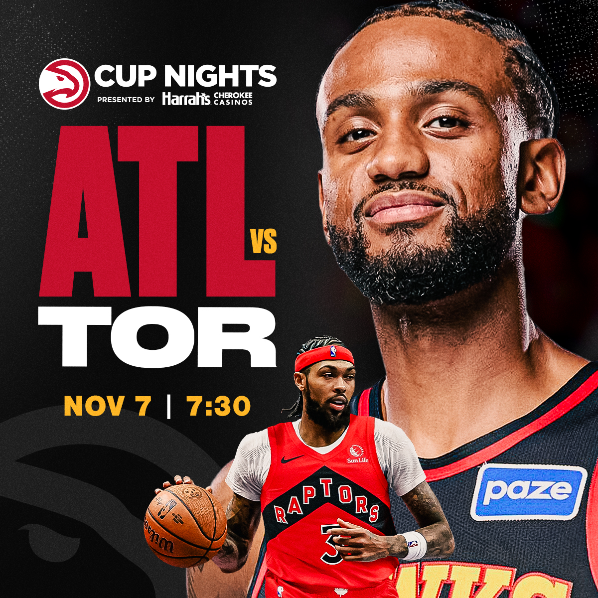 Hawks vs. Raptors on November 7