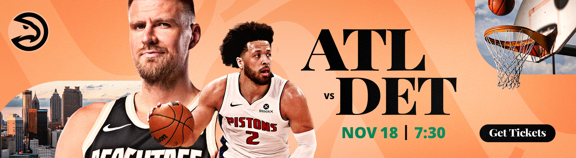 Hawks vs. Pistons on November 18