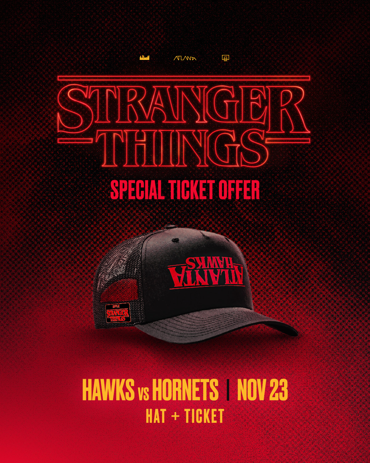 Hawks x Stranger Things Ticket Pack: 11/23 vs. Hornets