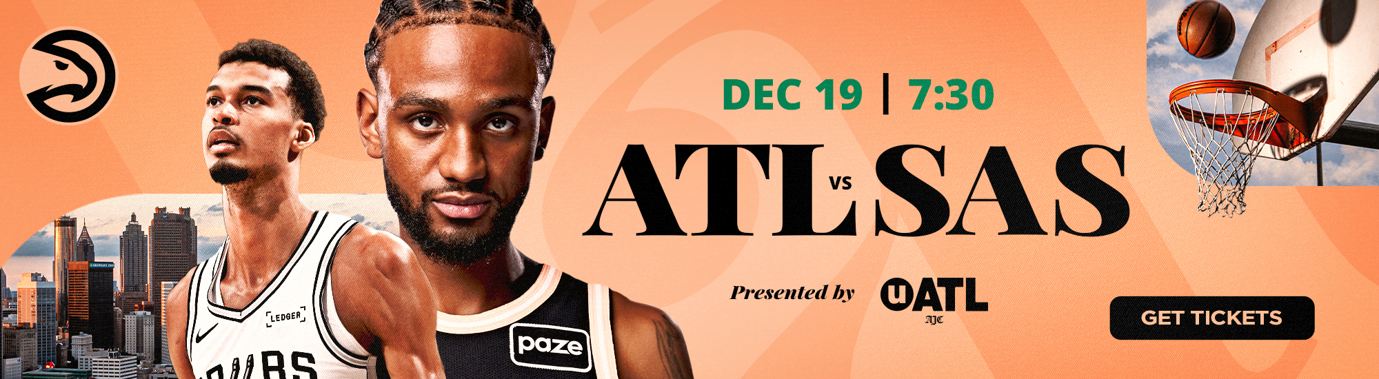 Hawks vs. Spurs on December 19
