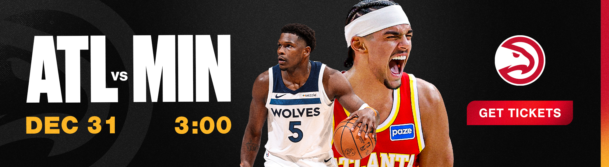 Hawks vs. Timberwolves on December 31