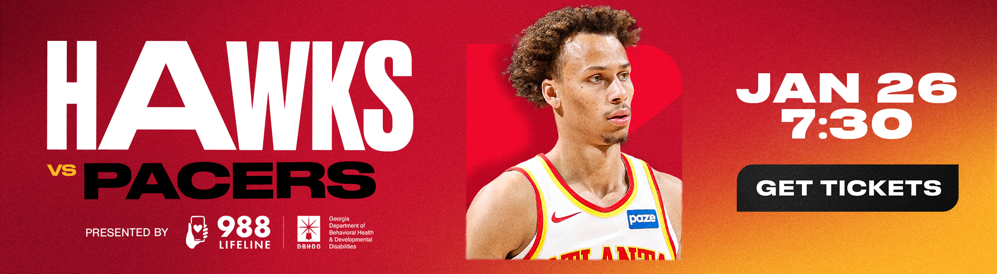 Hawks vs. Pacers on January 26