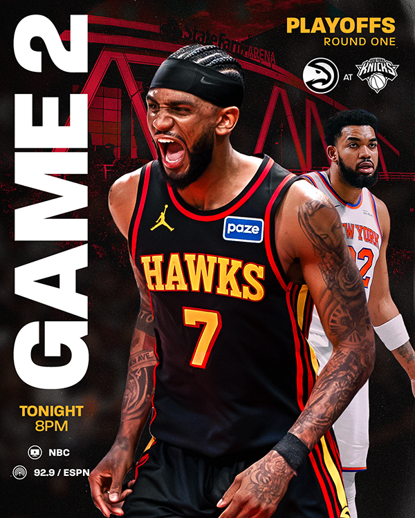 Game 2 Tonight at 8 PM