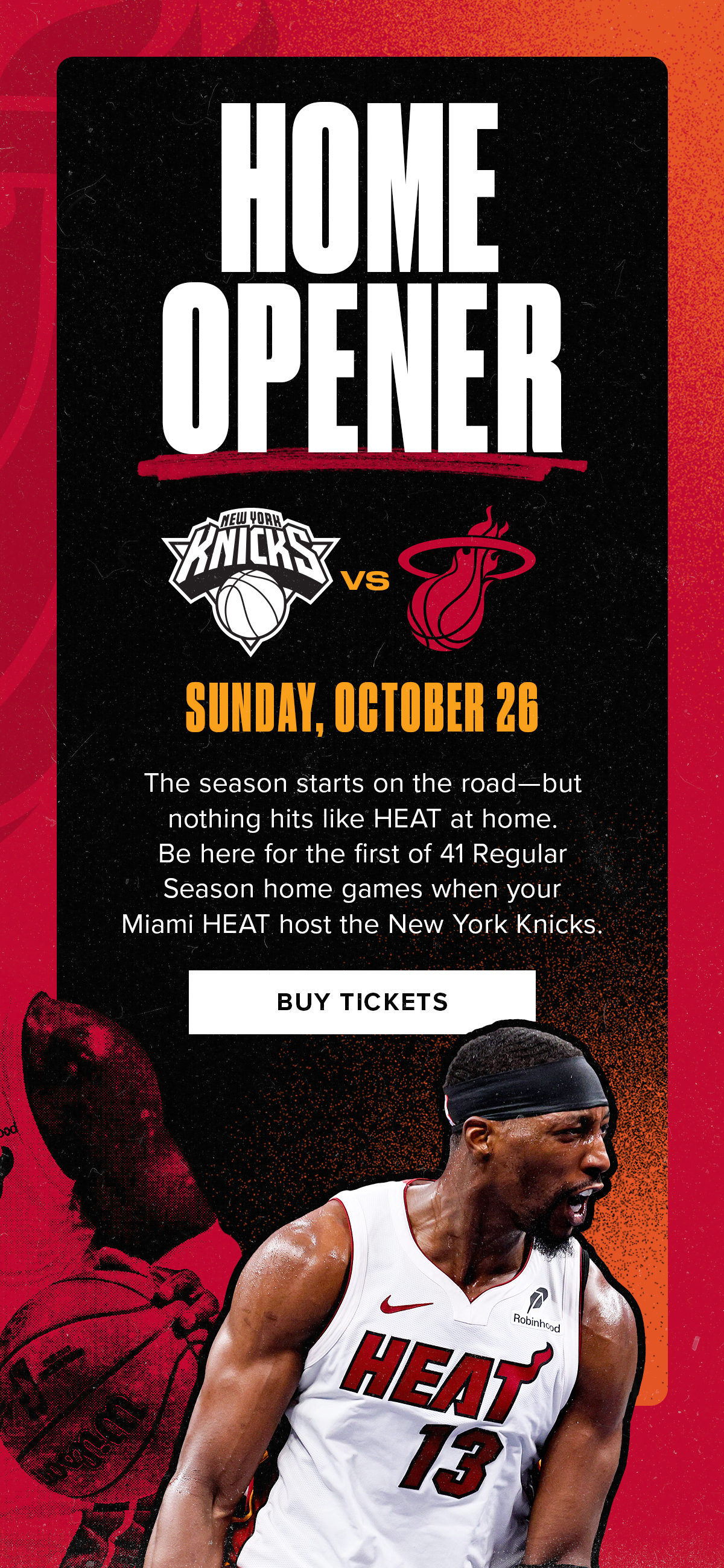 Home Opener | Sun, Oct 26 | Buy Tickets