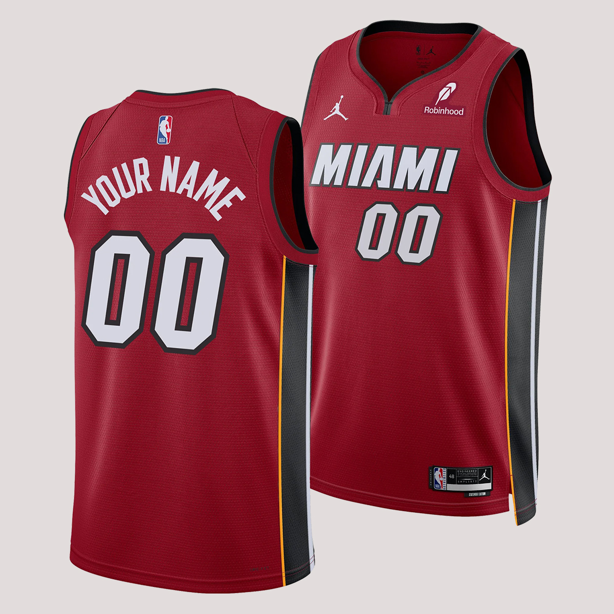 Personalized Nike Jordan Brand Miami HEAT Statement Red Swingman Jersey