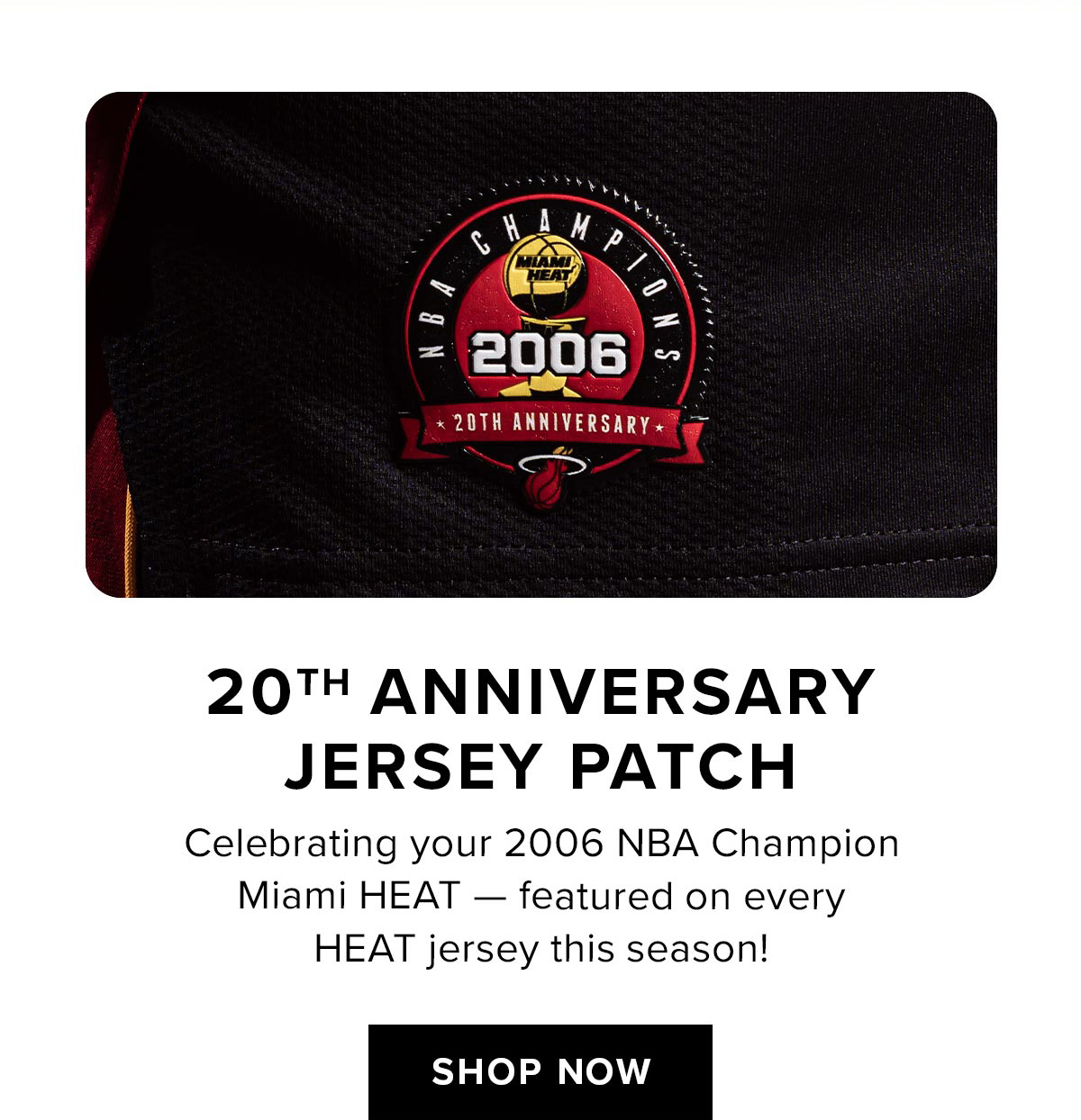 20th Anniversary Jersey Patch | Shop Now