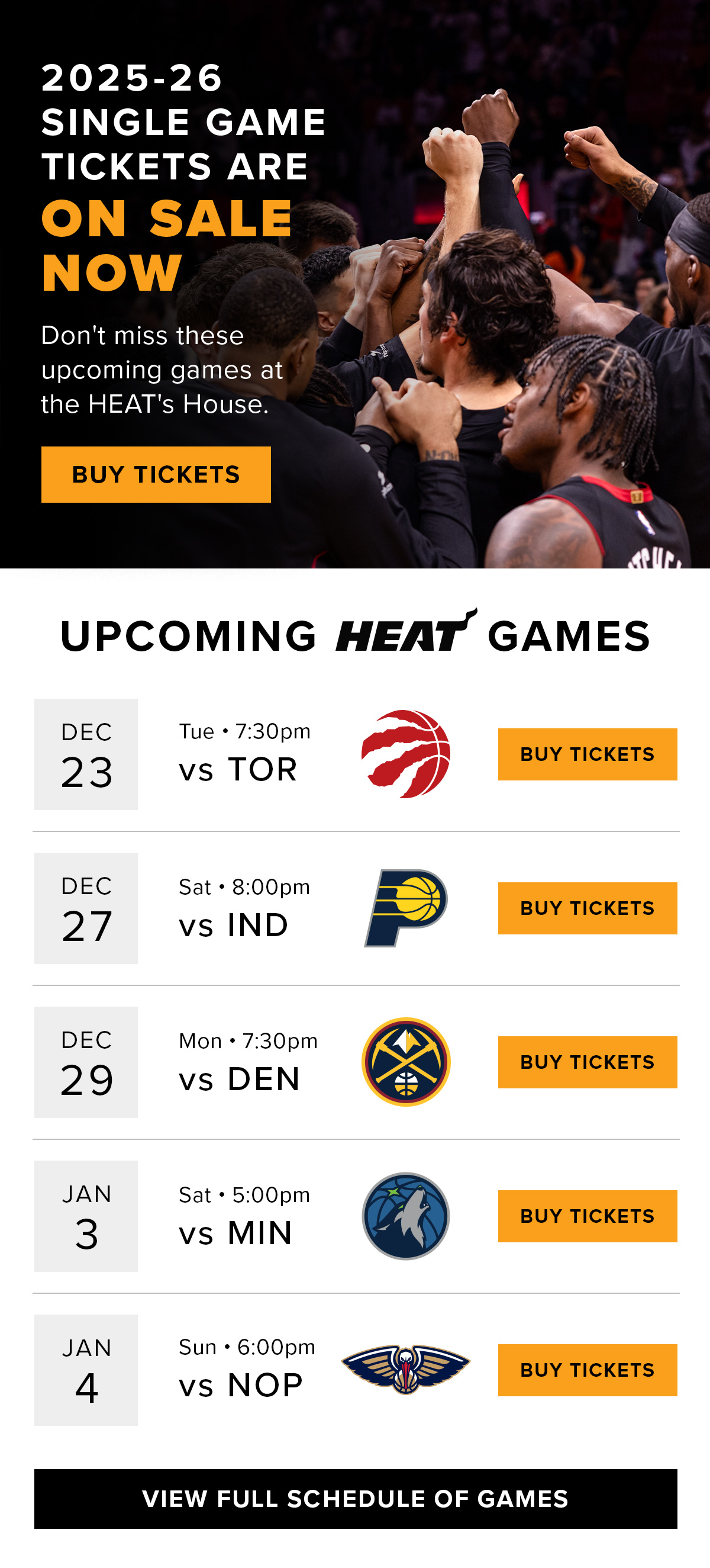 SINGLE-GAME TICKETS ON SALE NOW | BUY TICKETS