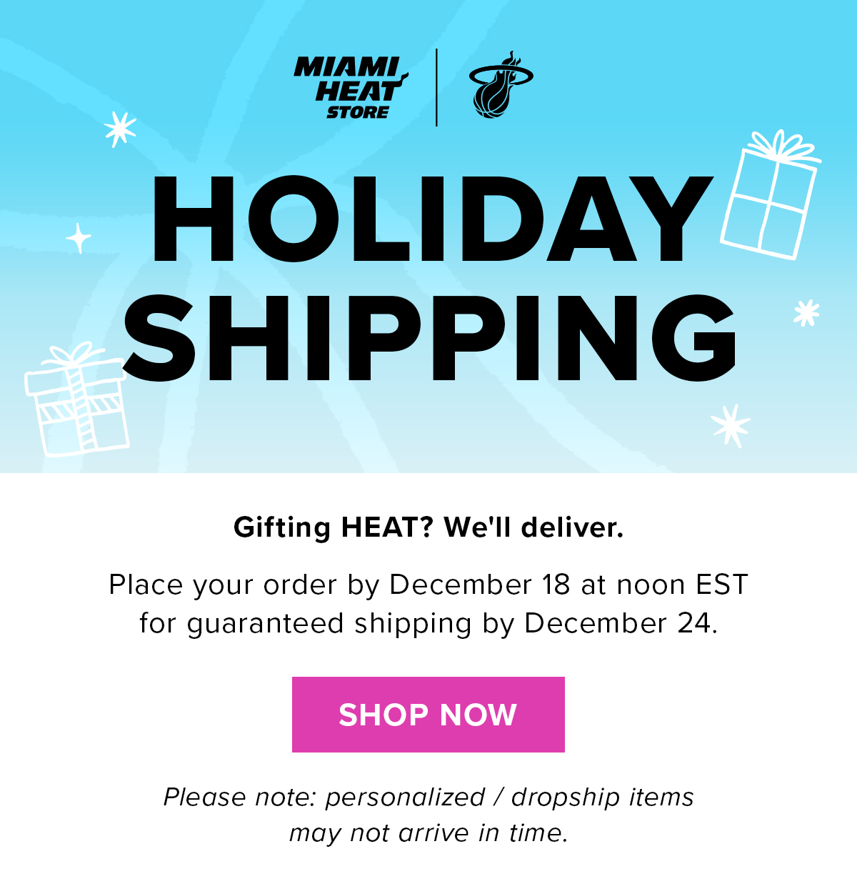 Holiday Shipping | Order by 12/18 for shipping by 12/24 | Shop Now