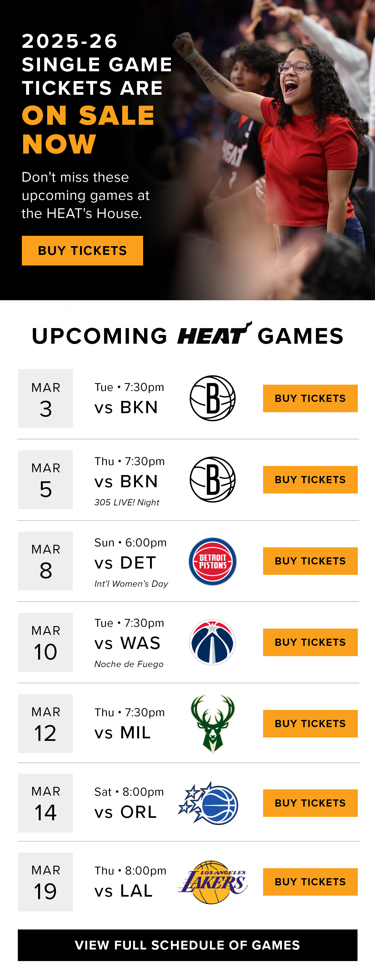 SINGLE-GAME TICKETS ON SALE NOW | BUY TICKETS
