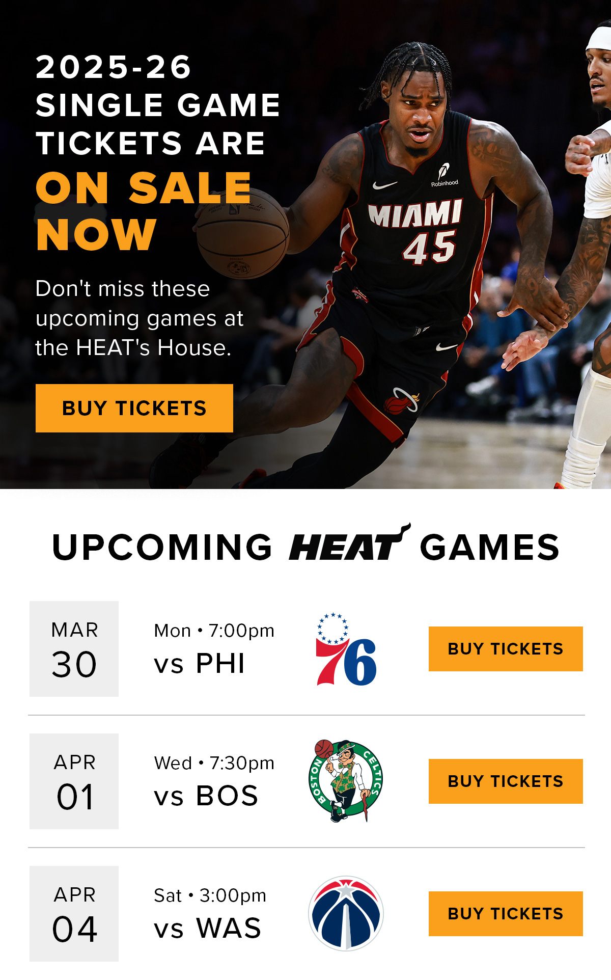 SINGLE-GAME TICKETS ON SALE NOW | BUY TICKETS