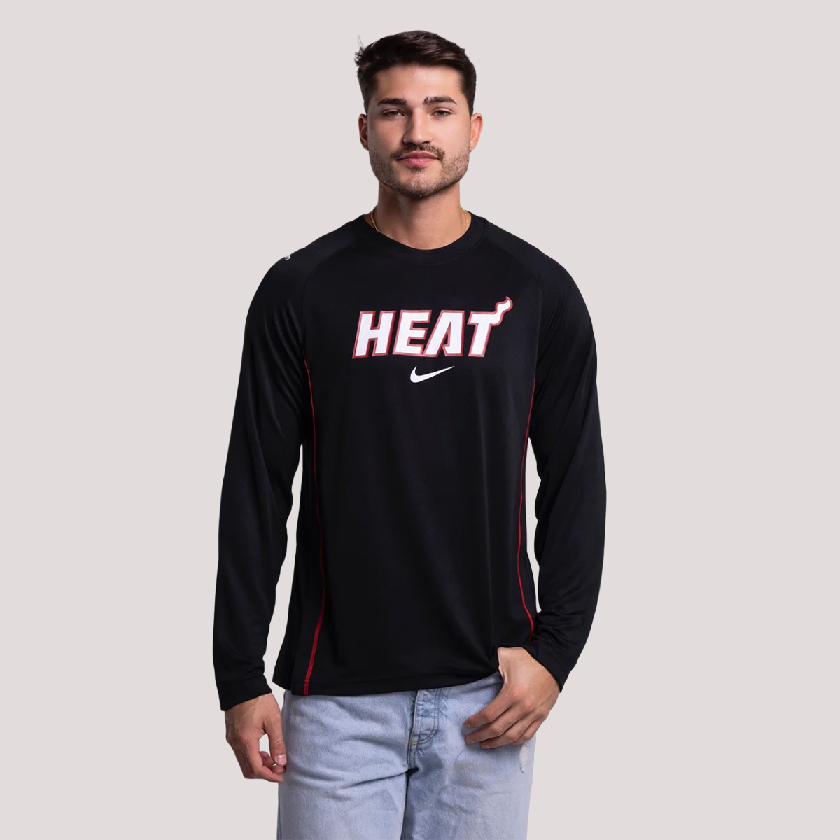 Nike Miami HEAT 2025-26 On-Court Long Sleeve Shooting Shirt