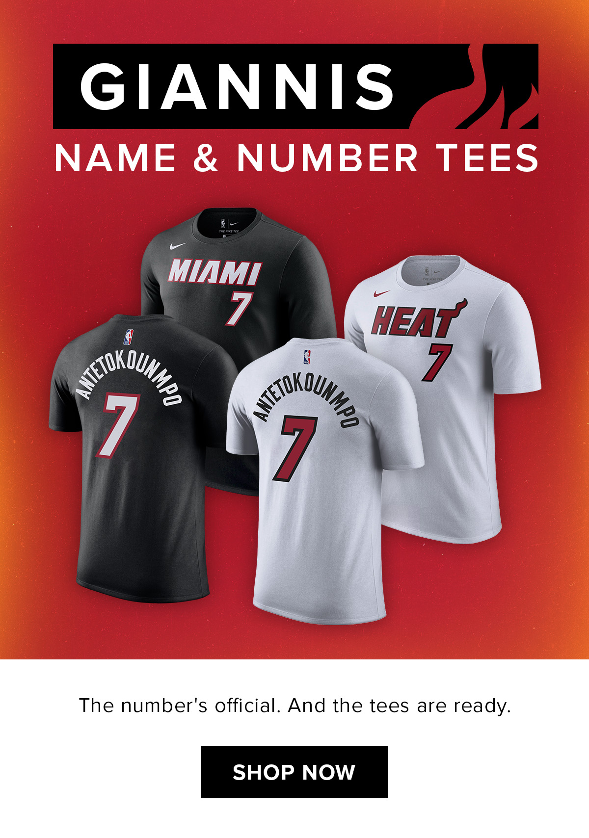 Giannis Antetokounmpo Name & Number Tees | Shop Now