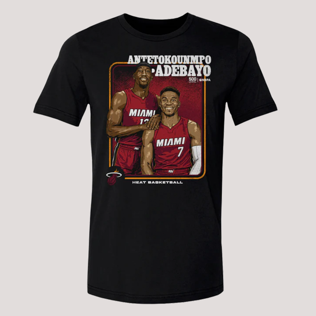 Giannis Antetokounmpo & Bam Adebayo 500 Level Miami HEAT Tee