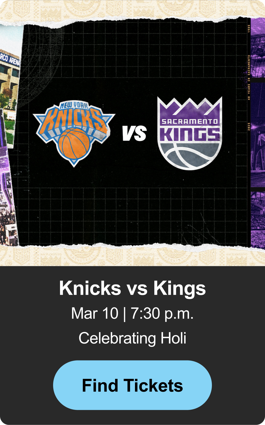 Find Tickets - Knicks vs Kings