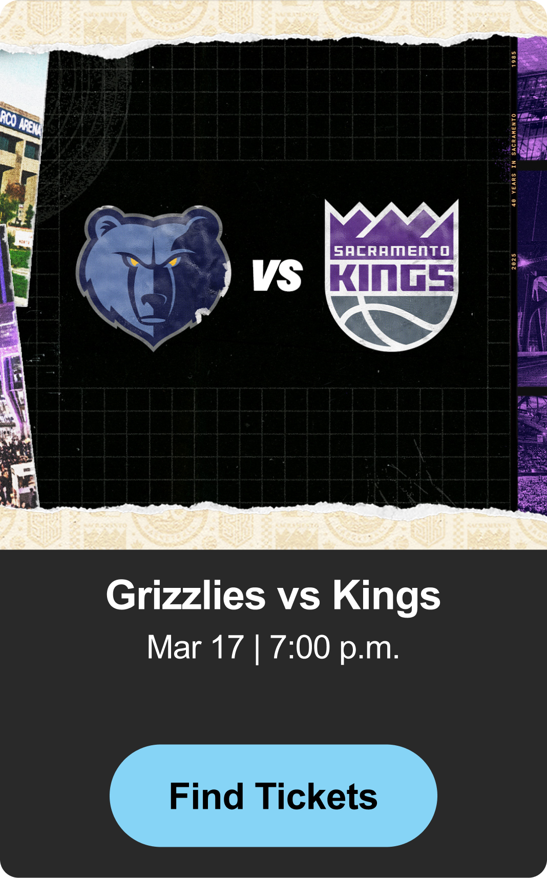 Find Tickets - Grizzlies vs. Kings