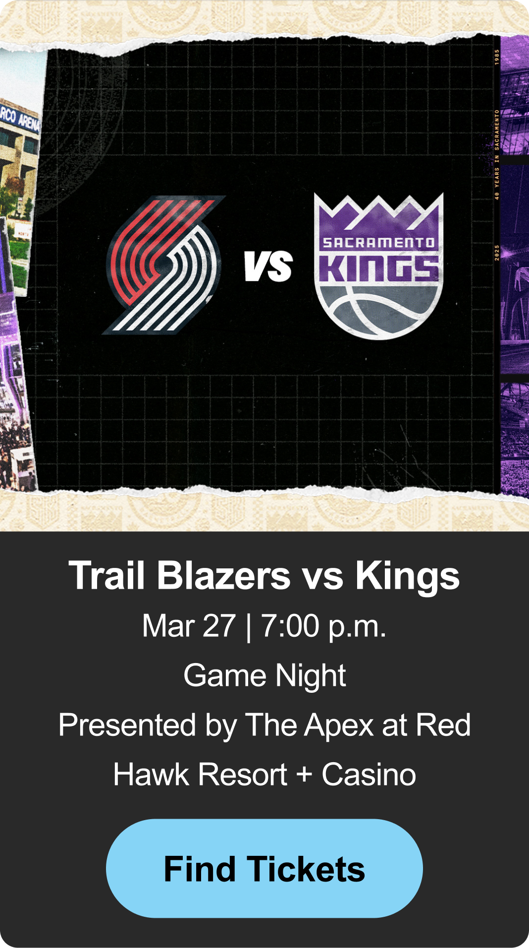 Find Tickets - Trail Blazers vs Kings