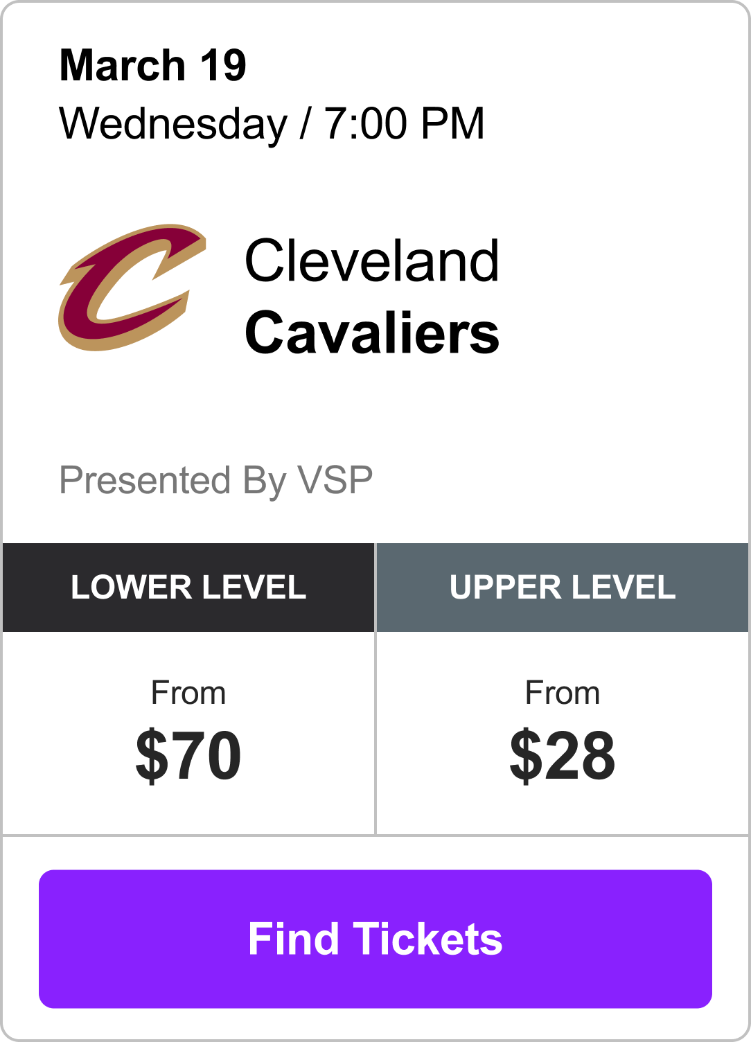 Find Tickets - Cavaliers vs. Kings