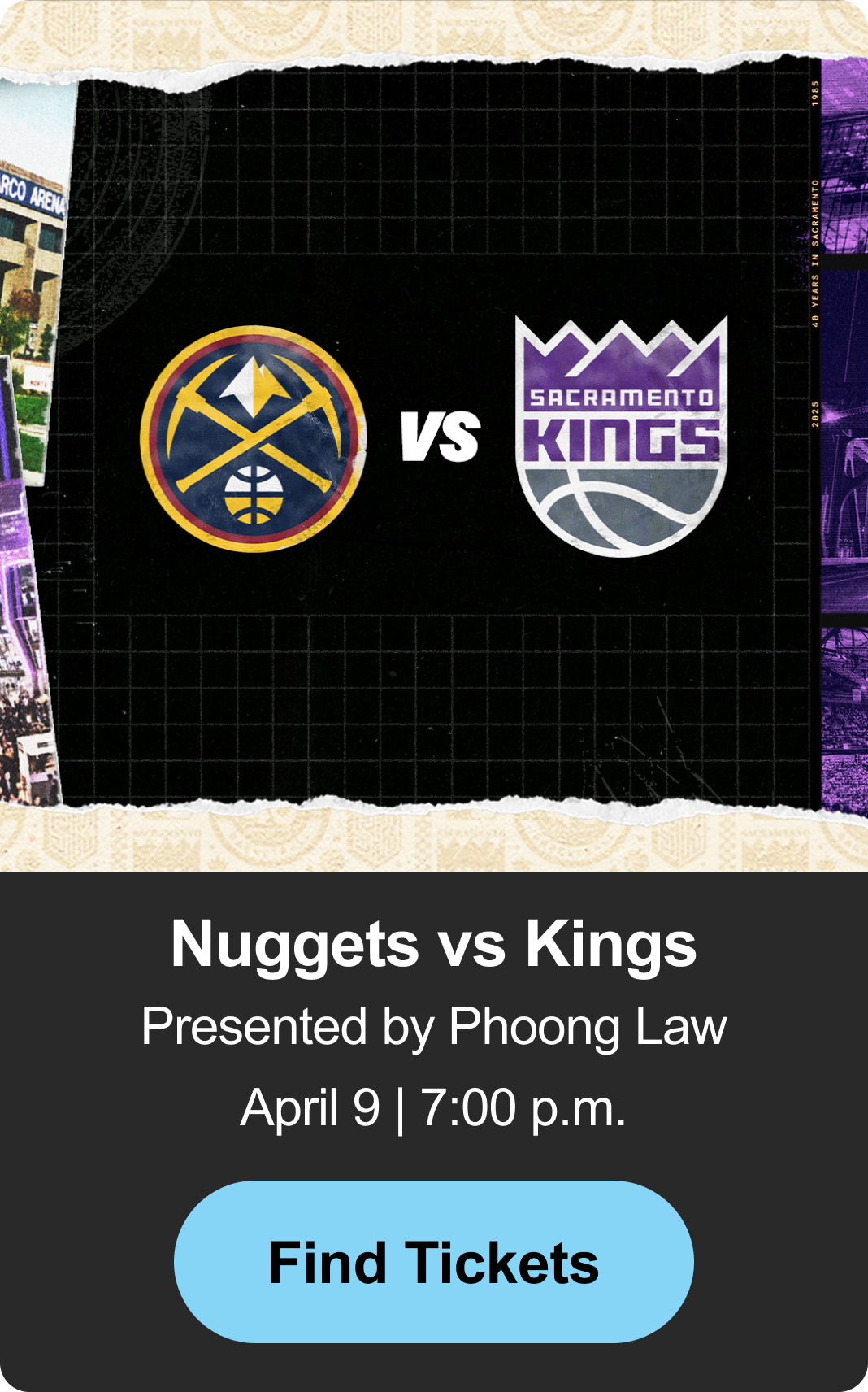 Find Tickets - Nuggets vs. Kings