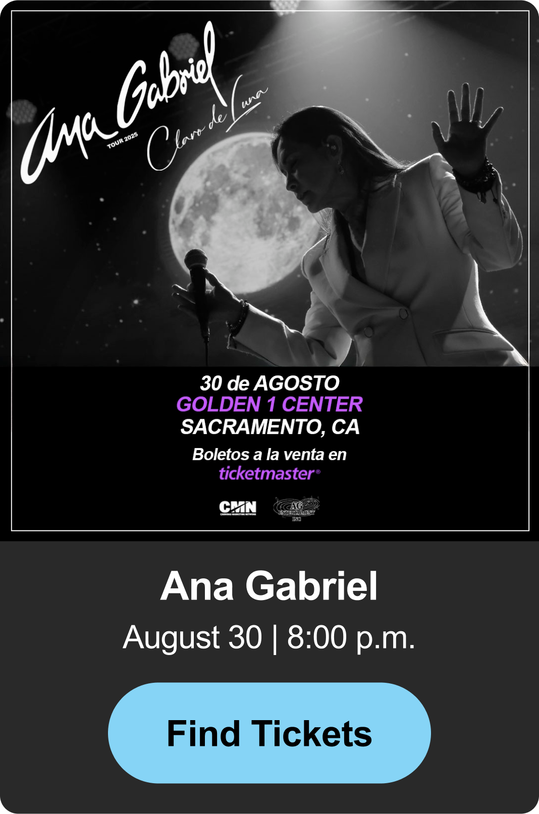 Find Tickets - Ana Gabriel