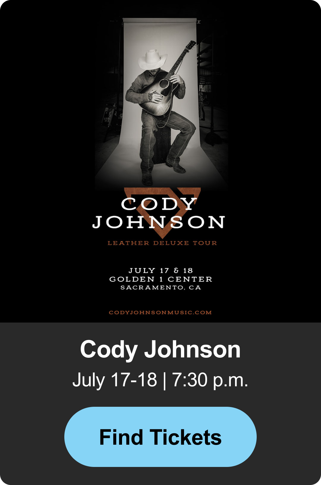 Find Tickets - Cody Johnson
