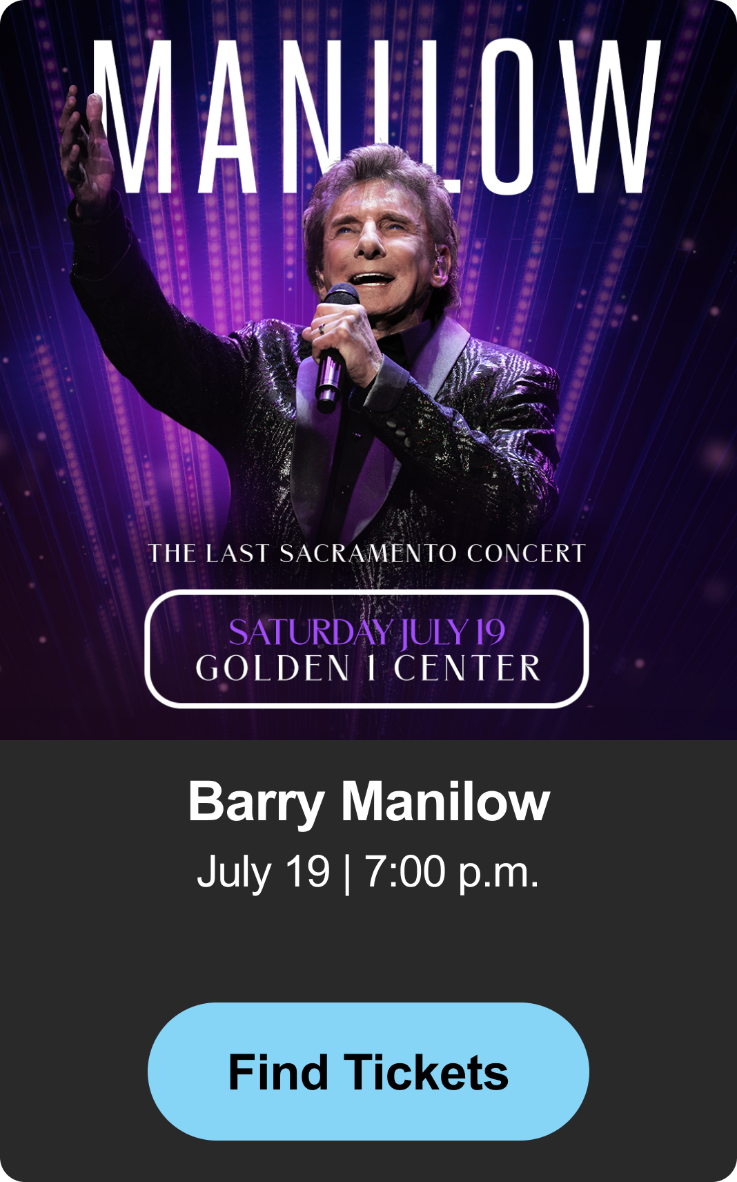Find Tickets - Barry Manilow