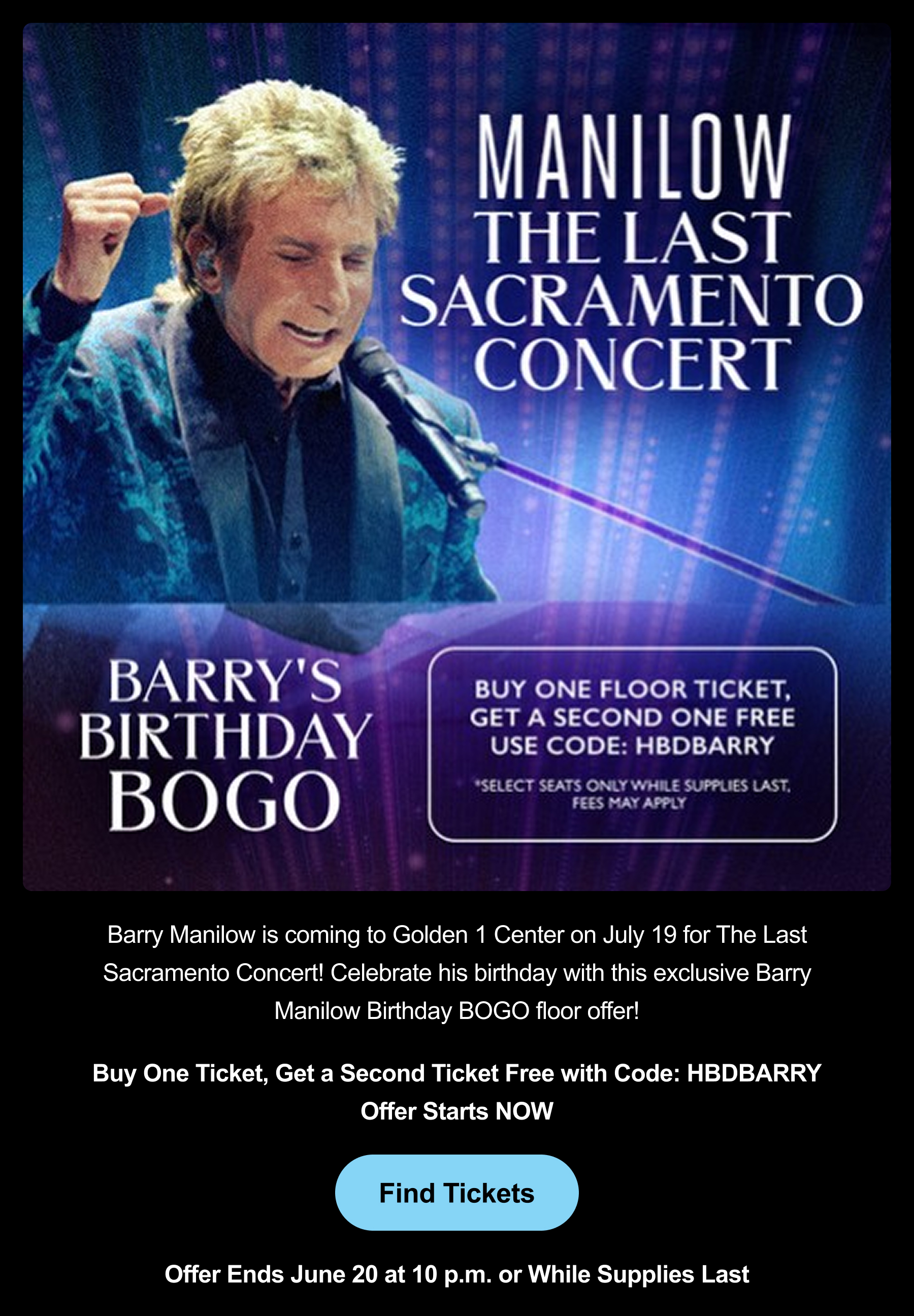 Find Tickets - Manilow