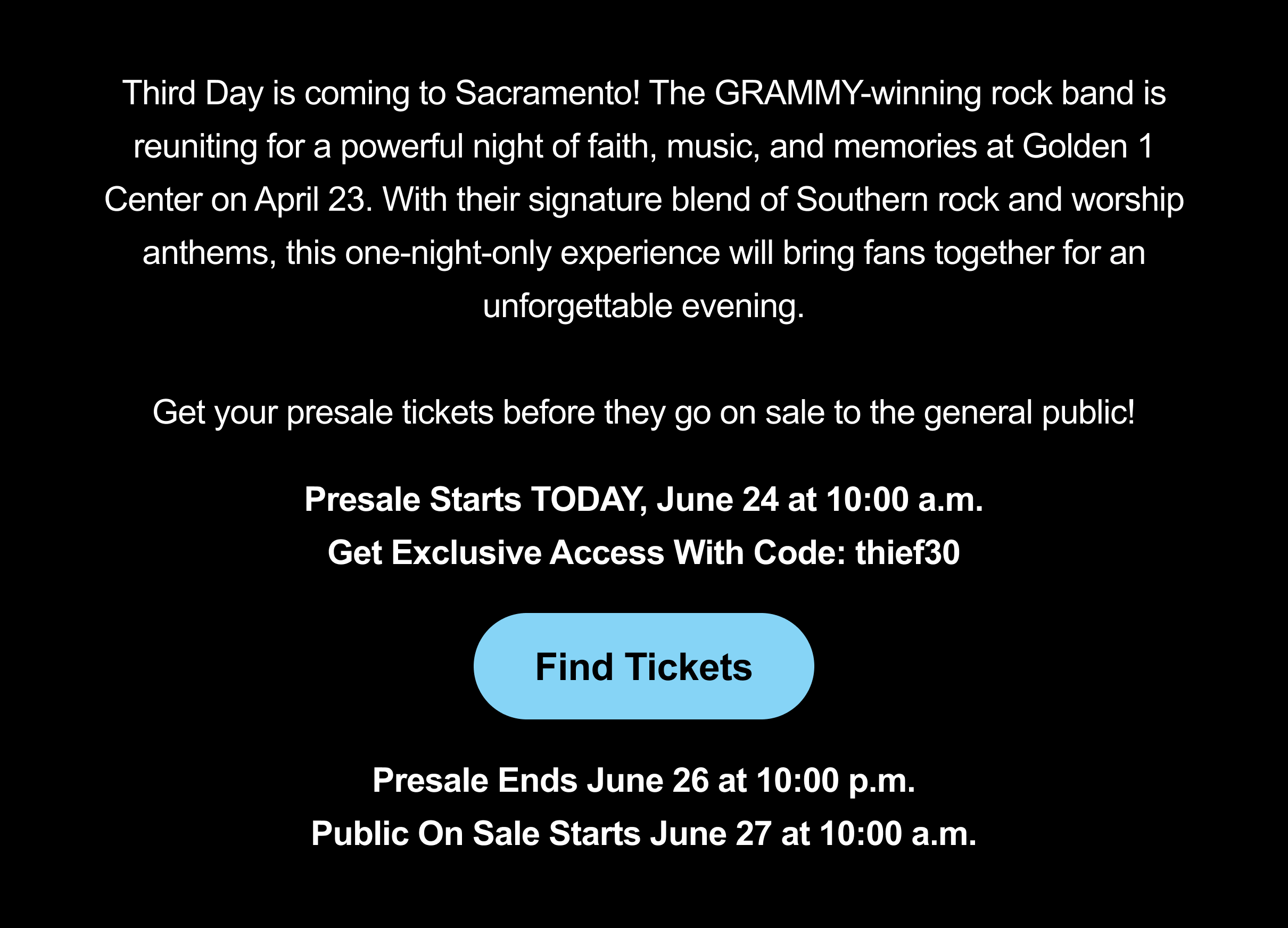 Find Tickets - Third Day