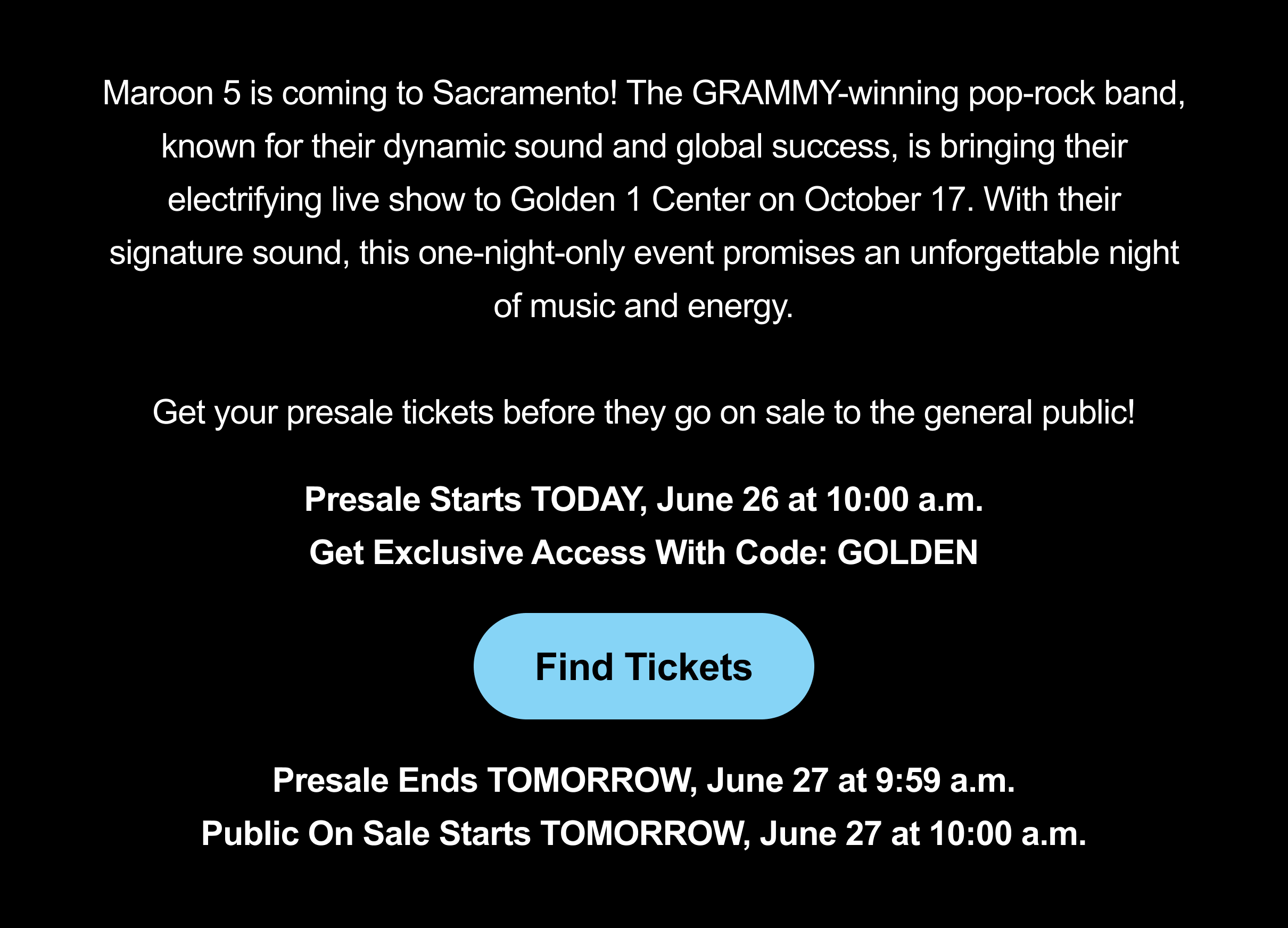 Find Tickets - Maroon5