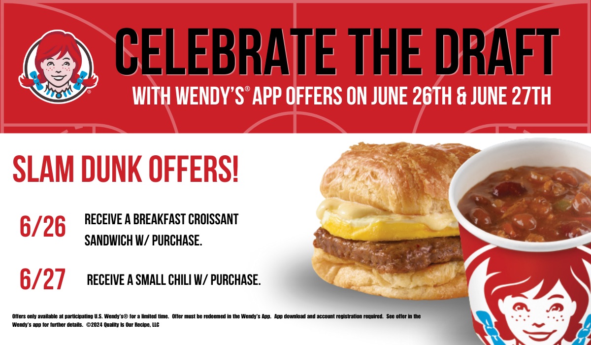 Celebrate the draft with Wendy's app offers