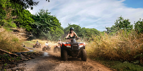 A woman on an ATV adventure