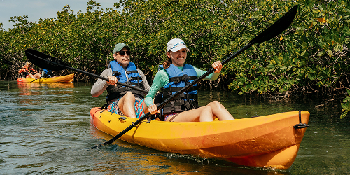 Couple on a kayak adventure