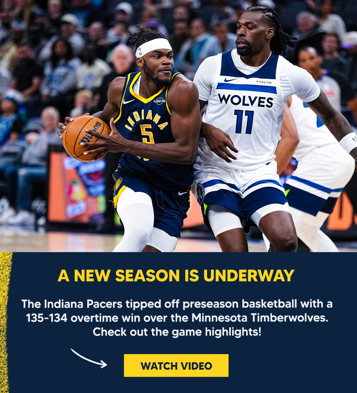 The Indiana Pacers tipped off preseason basketball with a 135-134 overtime win over the Minnesota Timberwolves. Check out the game highlights!  