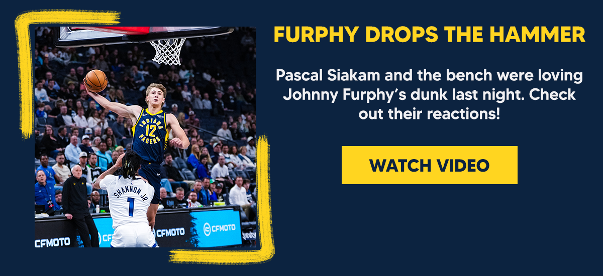 Pascal Siakam and the bench were loving Johnny Furphy’s dunk last night. Check out their reactions!