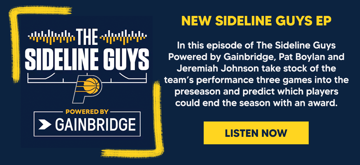 In this episode of The Sideline Guys Powered by Gainbridge, Pat Boylan and Jeremiah Johnson take stock of the team’s performance three games into the preseason and predict which players could end the season with an award.
