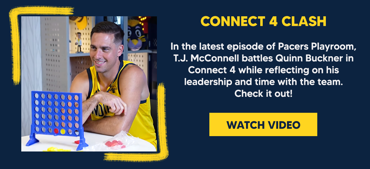 In the latest episode of Pacers Playroom, T.J. McConnell battles Quinn Buckner in Connect 4 while reflecting on his leadership and time with the team. Check it out!
