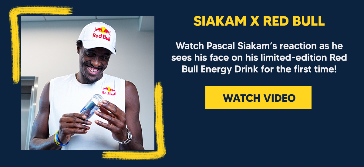 Watch Pascal Siakam’s reaction as he sees his face on his limited-edition Red Bull Energy Drink for the first time!