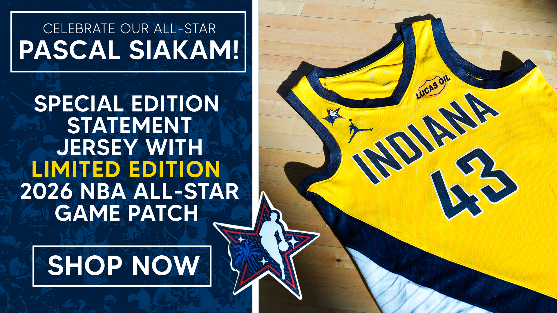Grab our Special Edition Pascal Siakam Statement Jersey with the 2026 NBA All-Star patch!