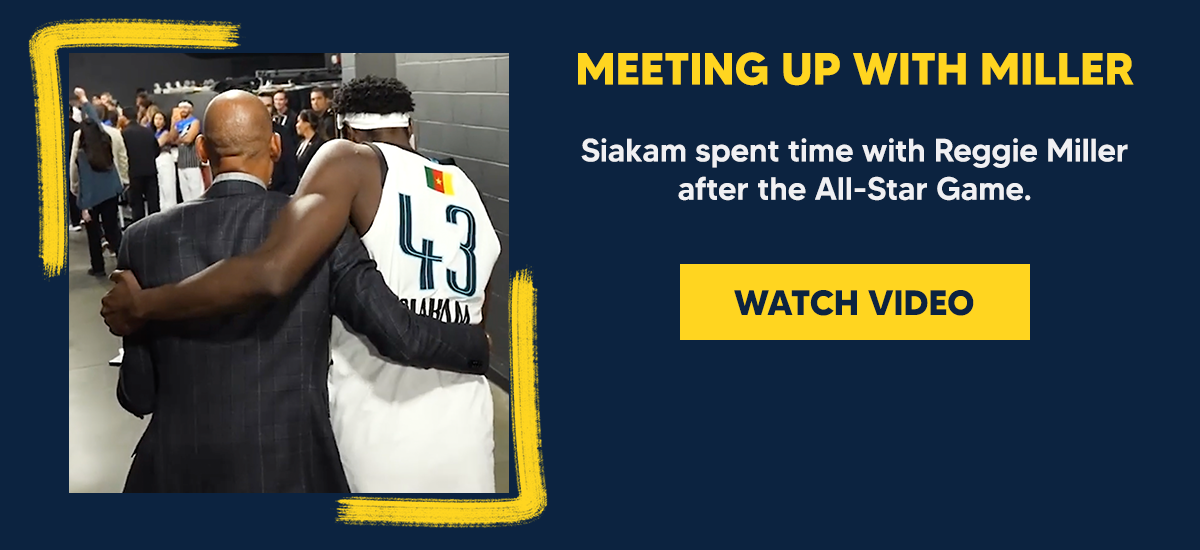 Siakam spent time with Reggie Miller after the All-Star Game.