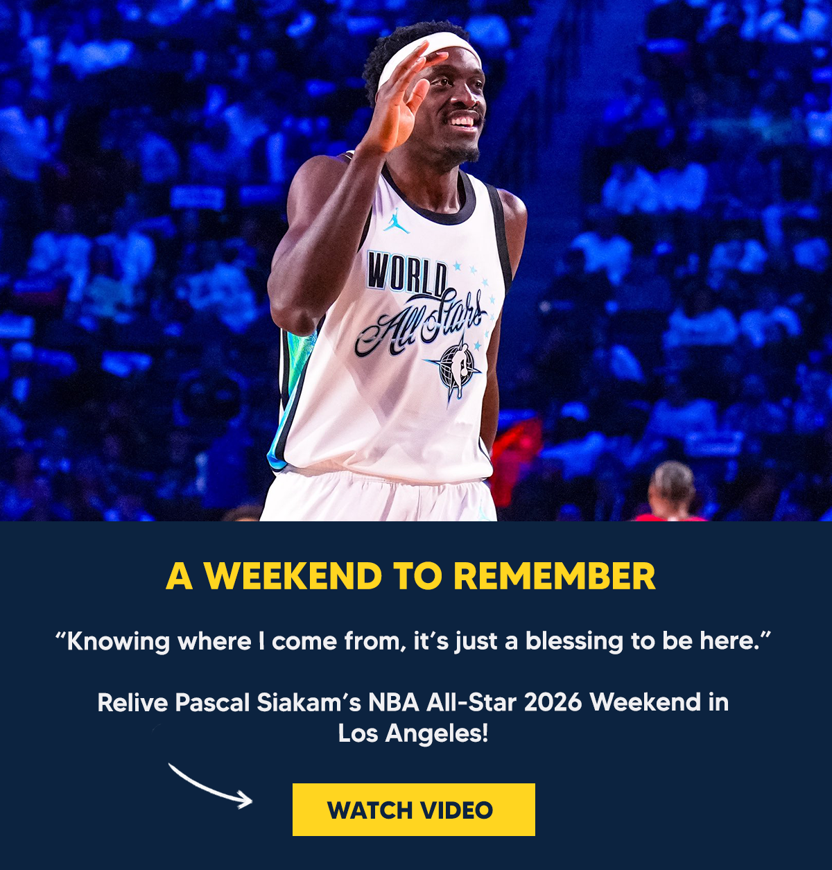 “Knowing where I come from, it’s just a blessing to be here.” Relive Pascal Siakam’s NBA All-Star 2026 Weekend in  Los Angeles!