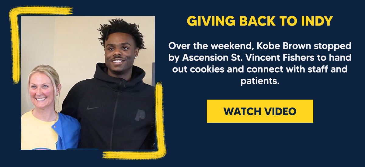Over the weekend, Kobe Brown stopped by Ascension St. Vincent Fishers to hand out cookies and connect with staff and patients.
