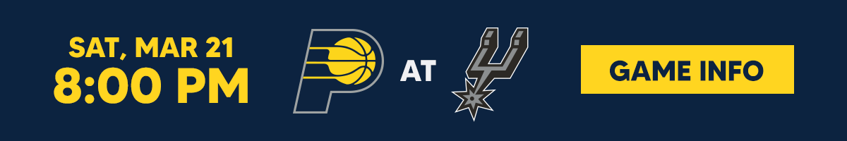 Pacers at Spurs Game Info
