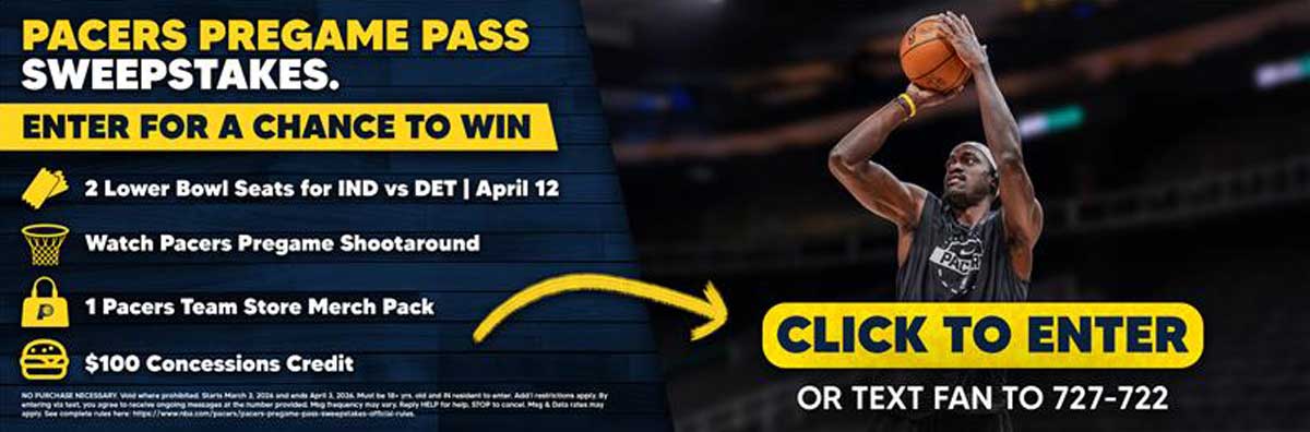 Enter the Pacers Pregame Pass Sweepstakes!