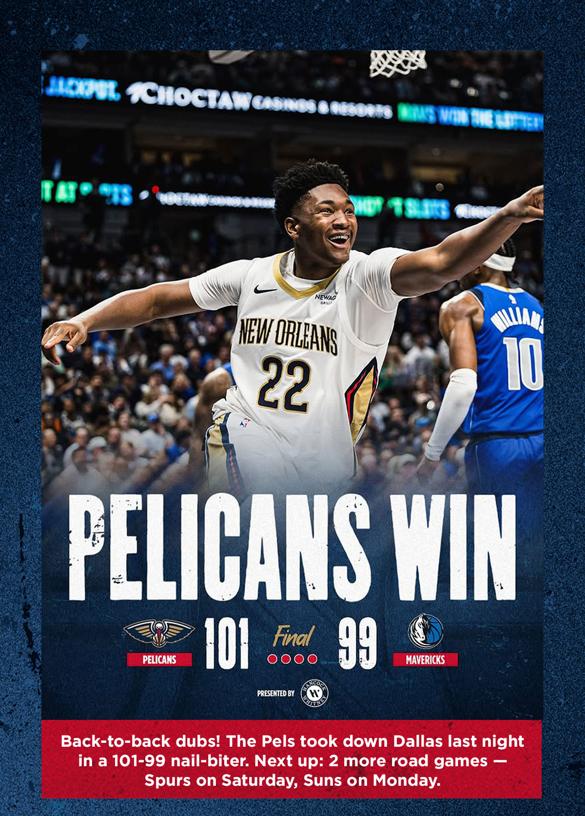 Pelicans Win!