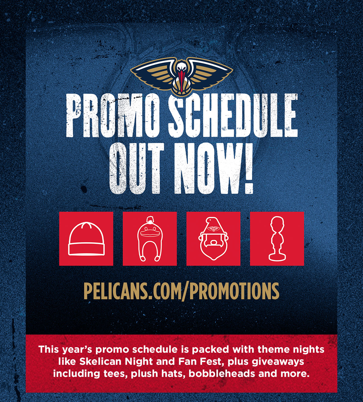 Pelicans Promo Calendar
