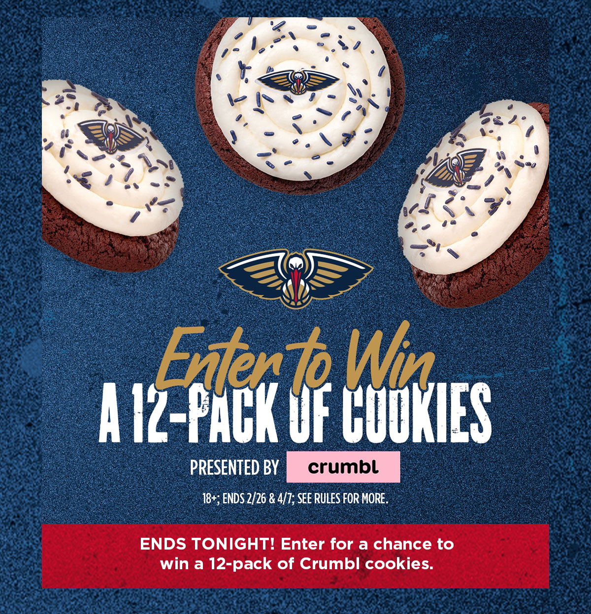 ENDS TONIGHT! Enter for a chance to win a 12-pack of Crumbl cookies