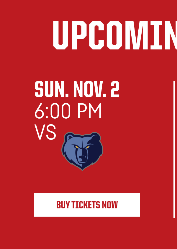 RAPTORS VS. GRIZZLIES | SUN. NOV. 2 6:00PM | BUY TICKETS NOW