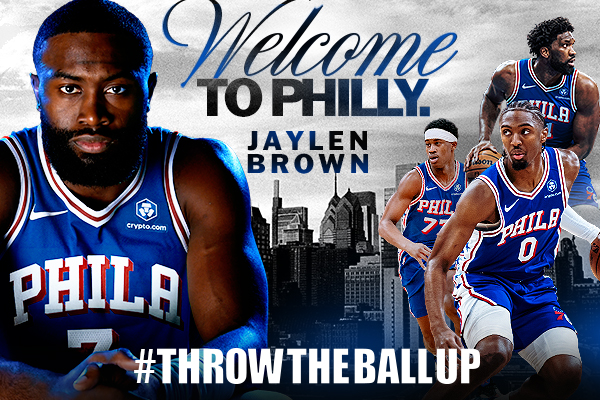 Welcome to Philly. Jaylen Brown. #ThrowTheBallUp