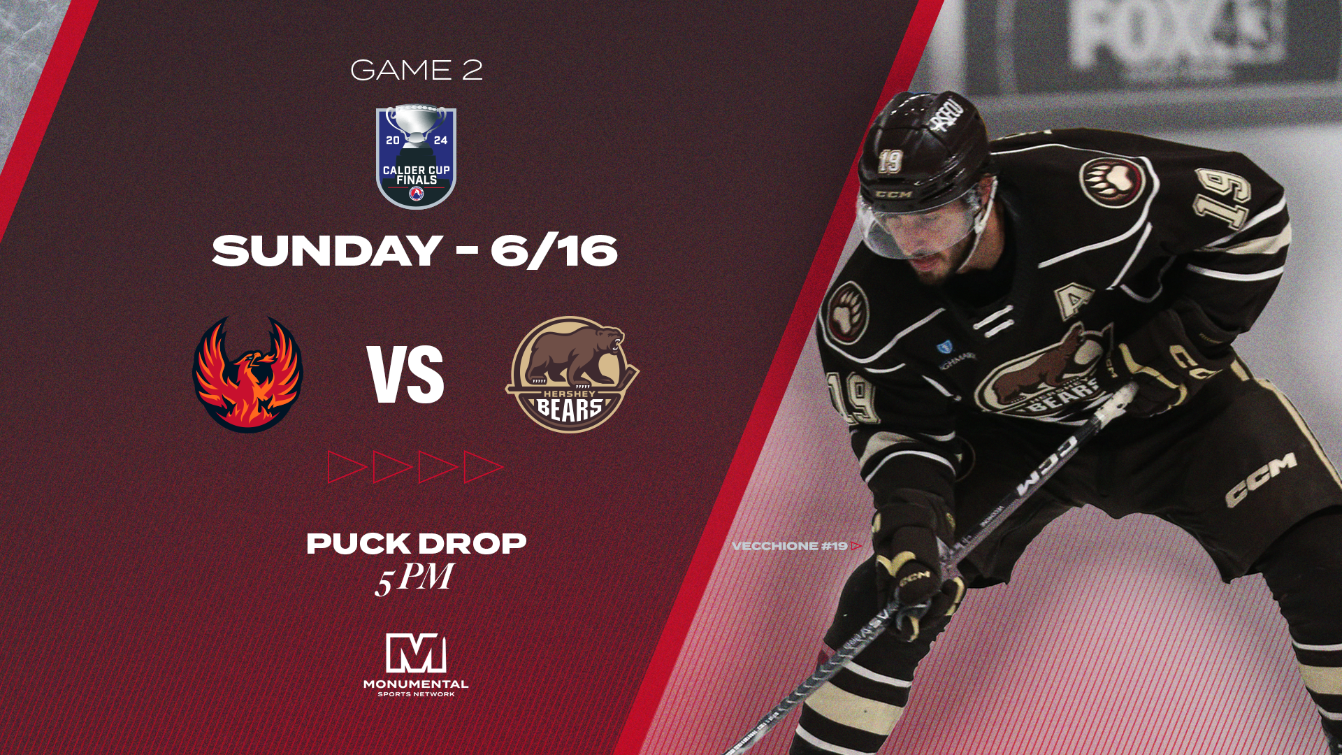 Watch Hershey Bears on Sunday, June 16