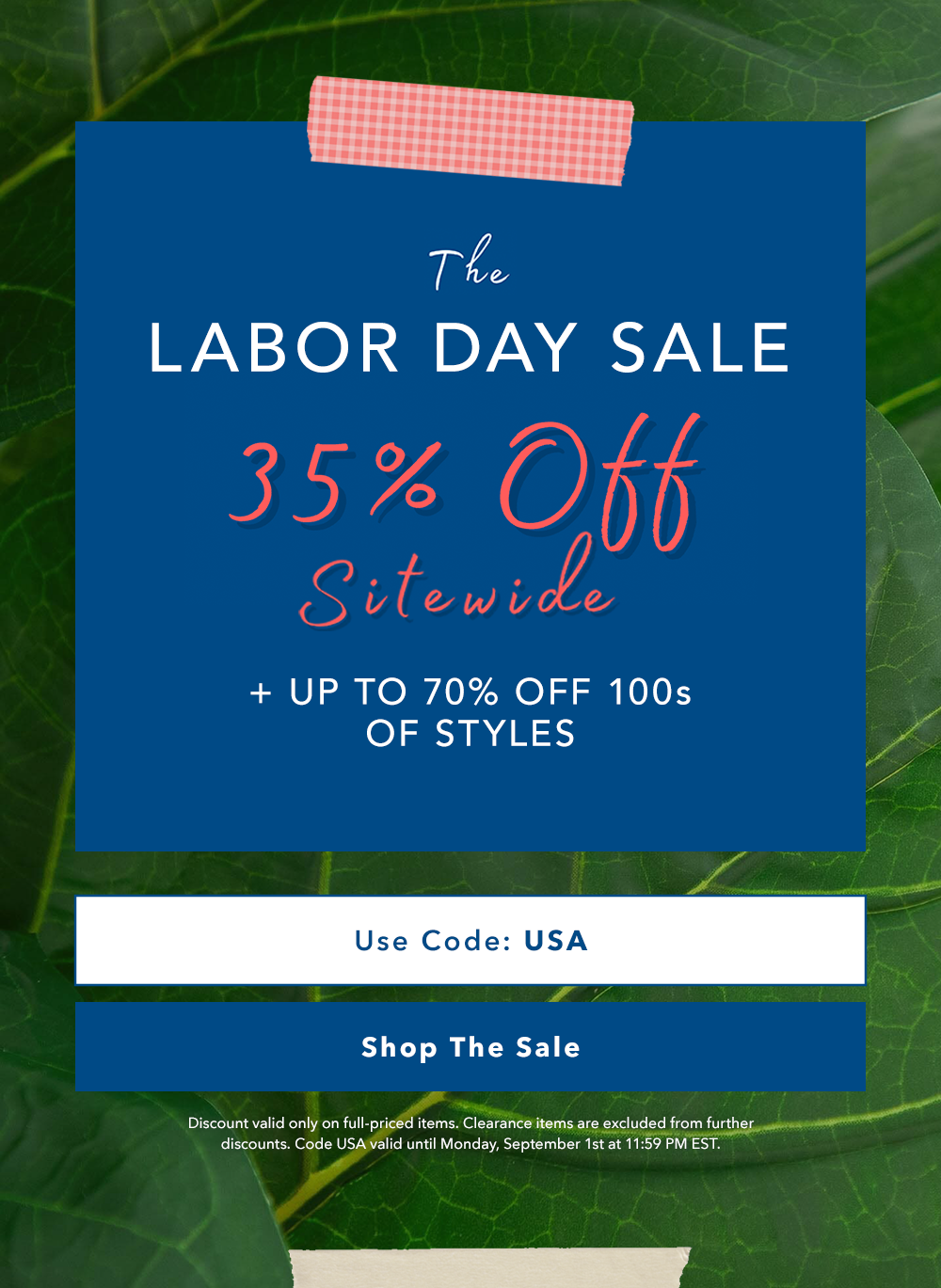 LABOR DAY SALE - 30% OFF SITEWIDE LABOR DAY SALE - 30% OFF SITEWIDE